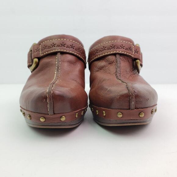 Vintage Fossil Womens Size 6 Brown Slip On Mule Clog Shoes DAMAGED - Picture 6 of 13